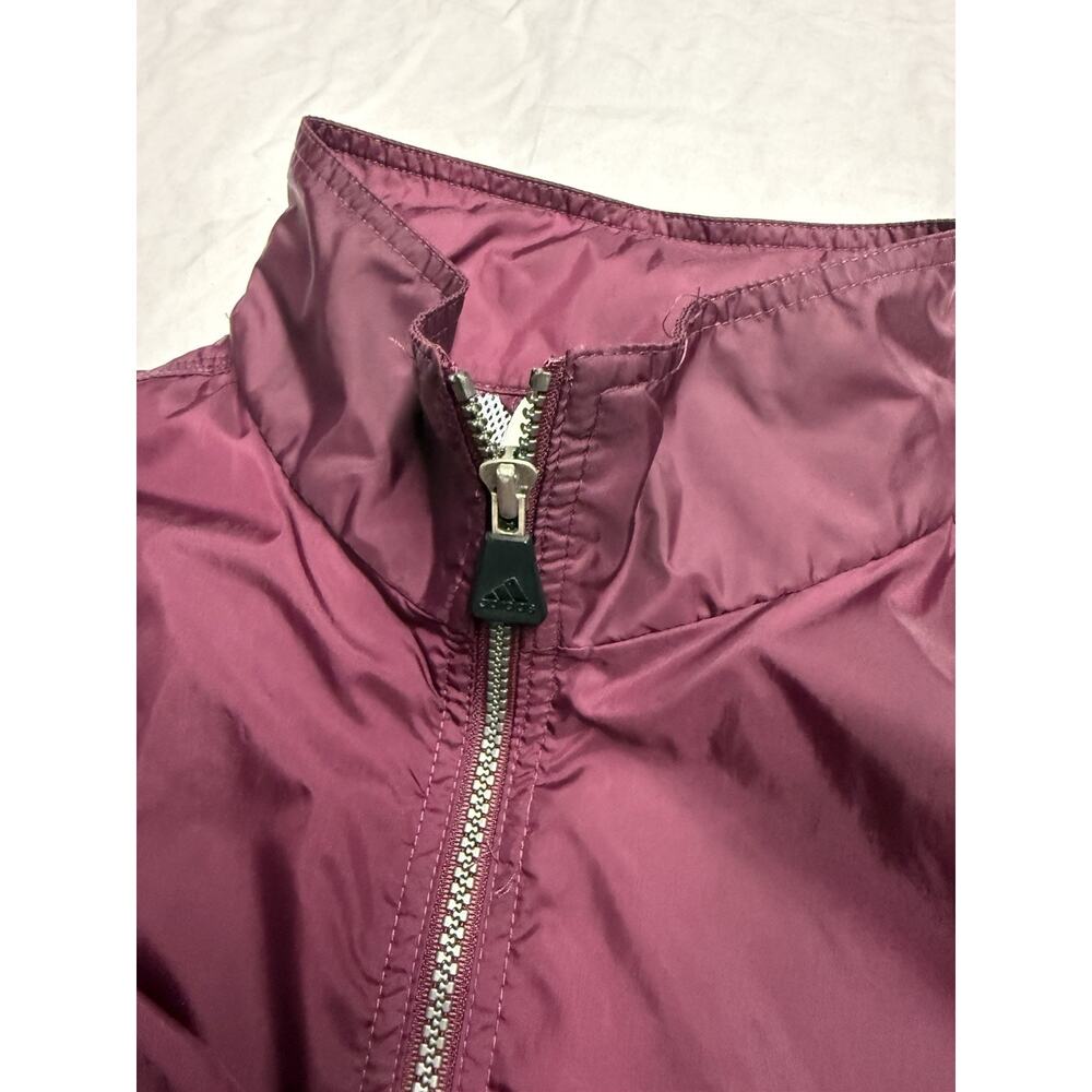 Vintage Adidas  windbreaker jacket 3 Stripes  Full Zipper Mens Size XL Purple - Picture 3 of 16